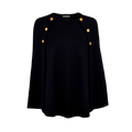 Mary Knit Poncho - Black