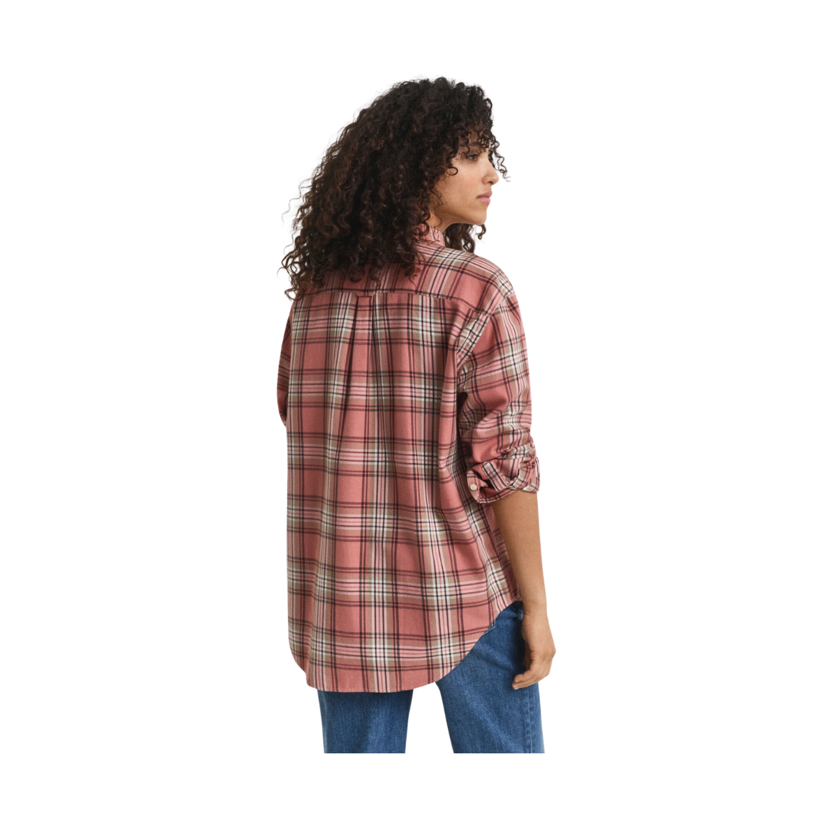 Relaxed Checked Flannel Shirt - Faded Brick