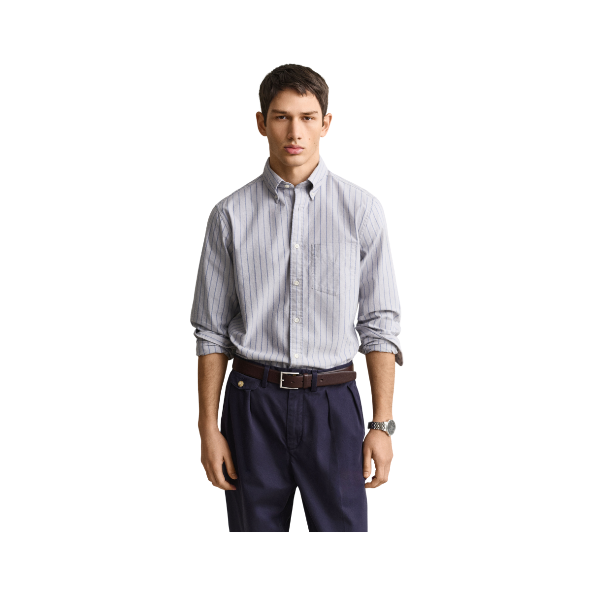 Reg Archive Oxford Stripe Shirt - Concrete Grey