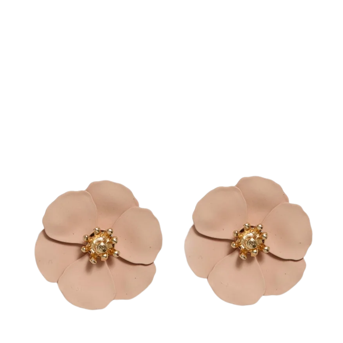 Flower Small Earrings - Nude Pink