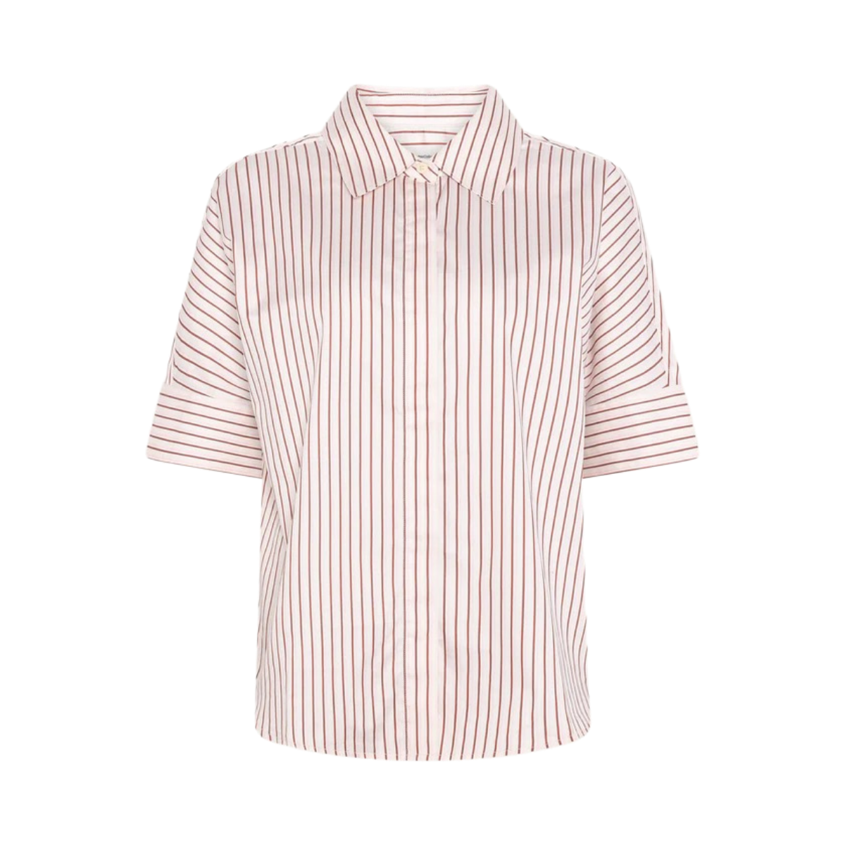Islet Satin SS Shirt - Red Stripe