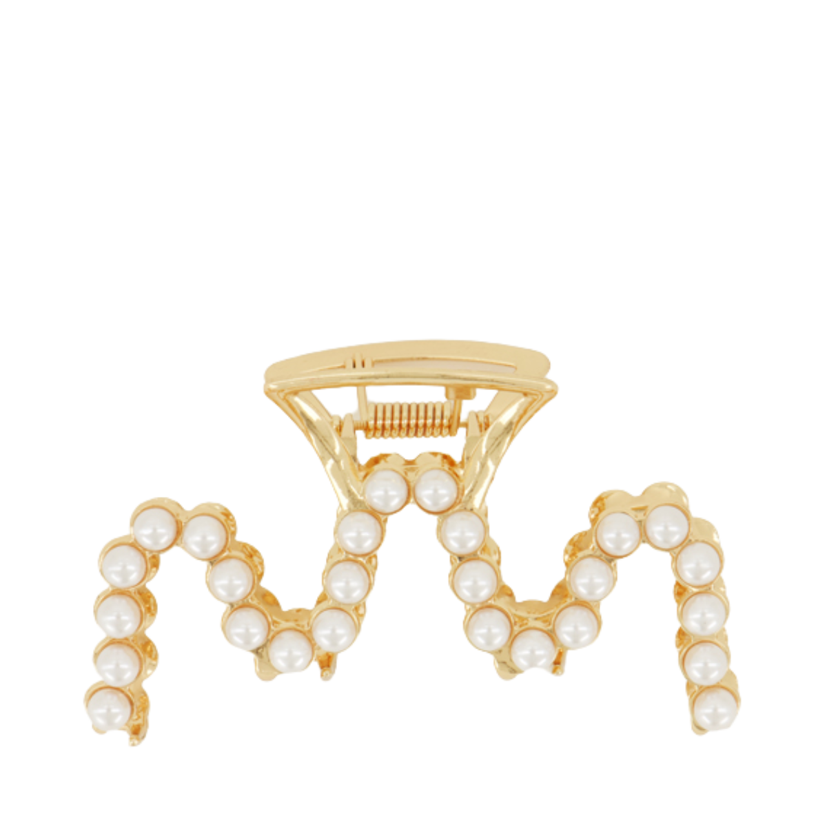 Hairclip wokkel gold pearls - Gold