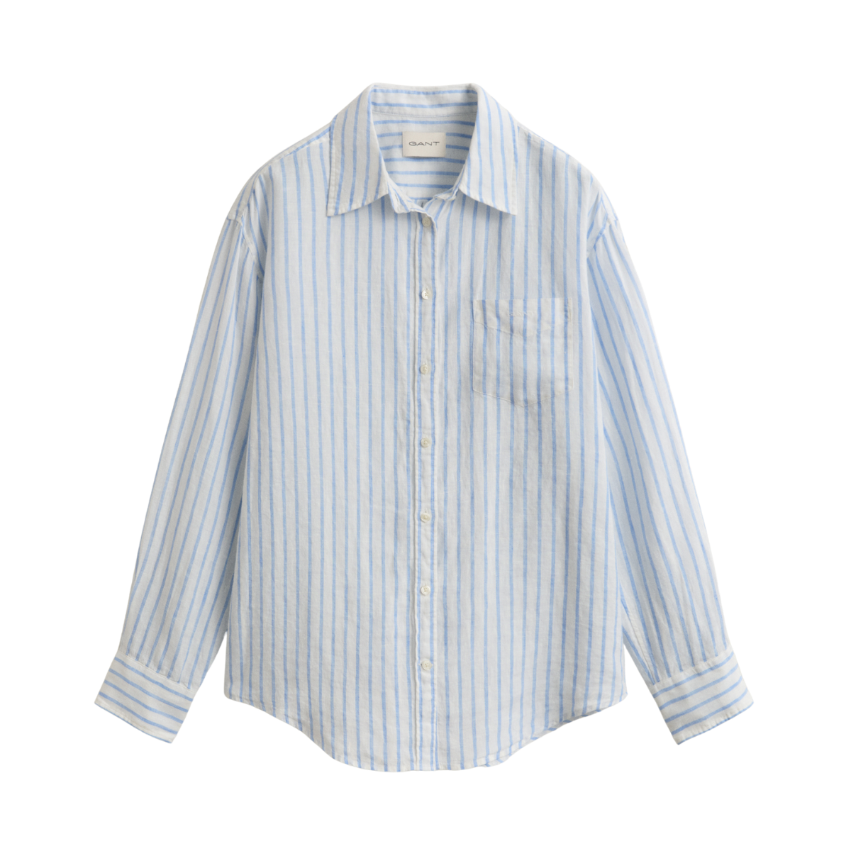 Rel Striped Linen LS Shirt - Hydrangea Blue