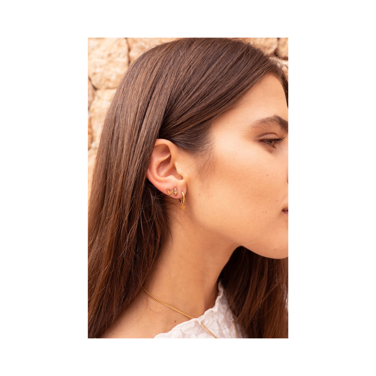 Earrings With Star - 1200 Gold