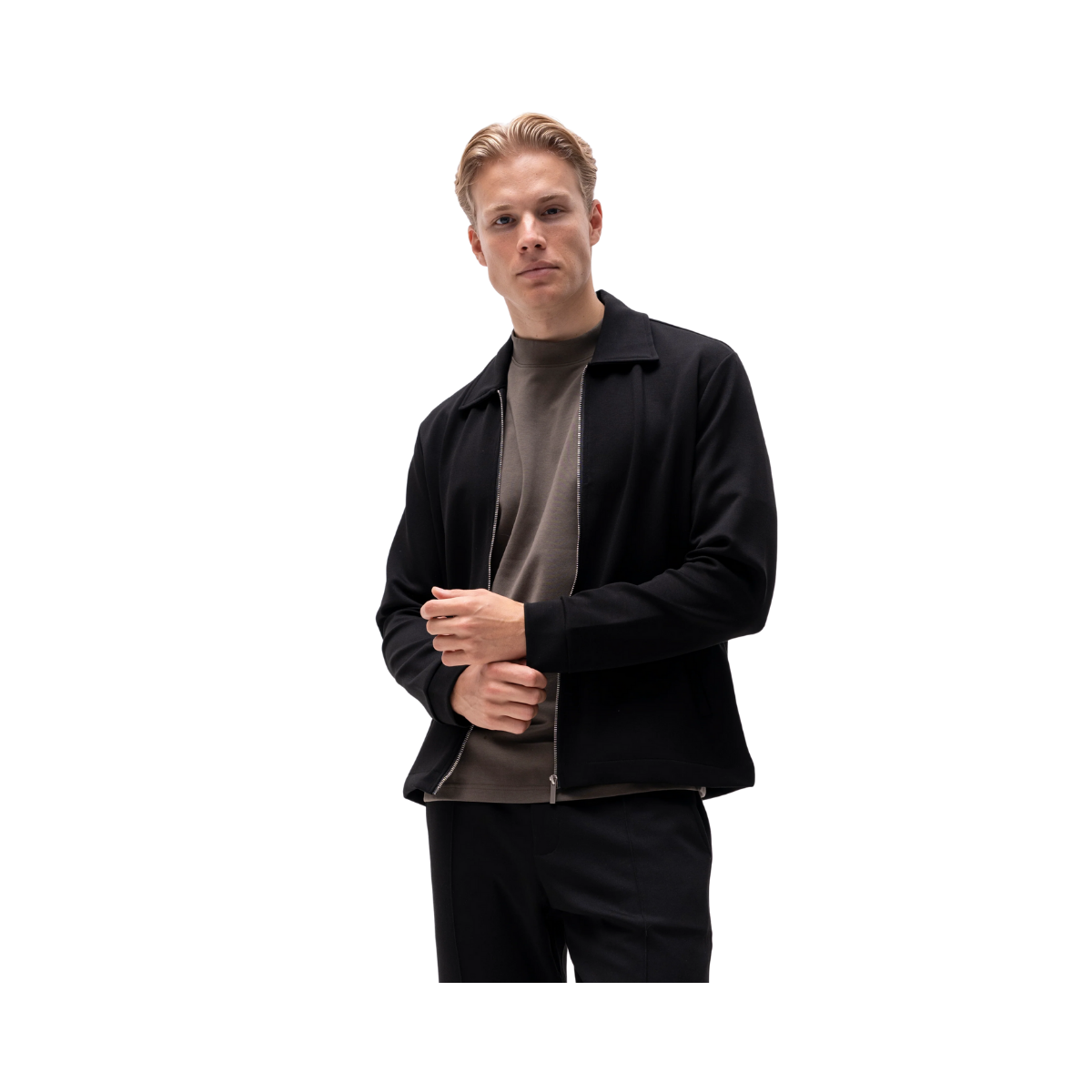 Kakoi Zip Shirt - Black