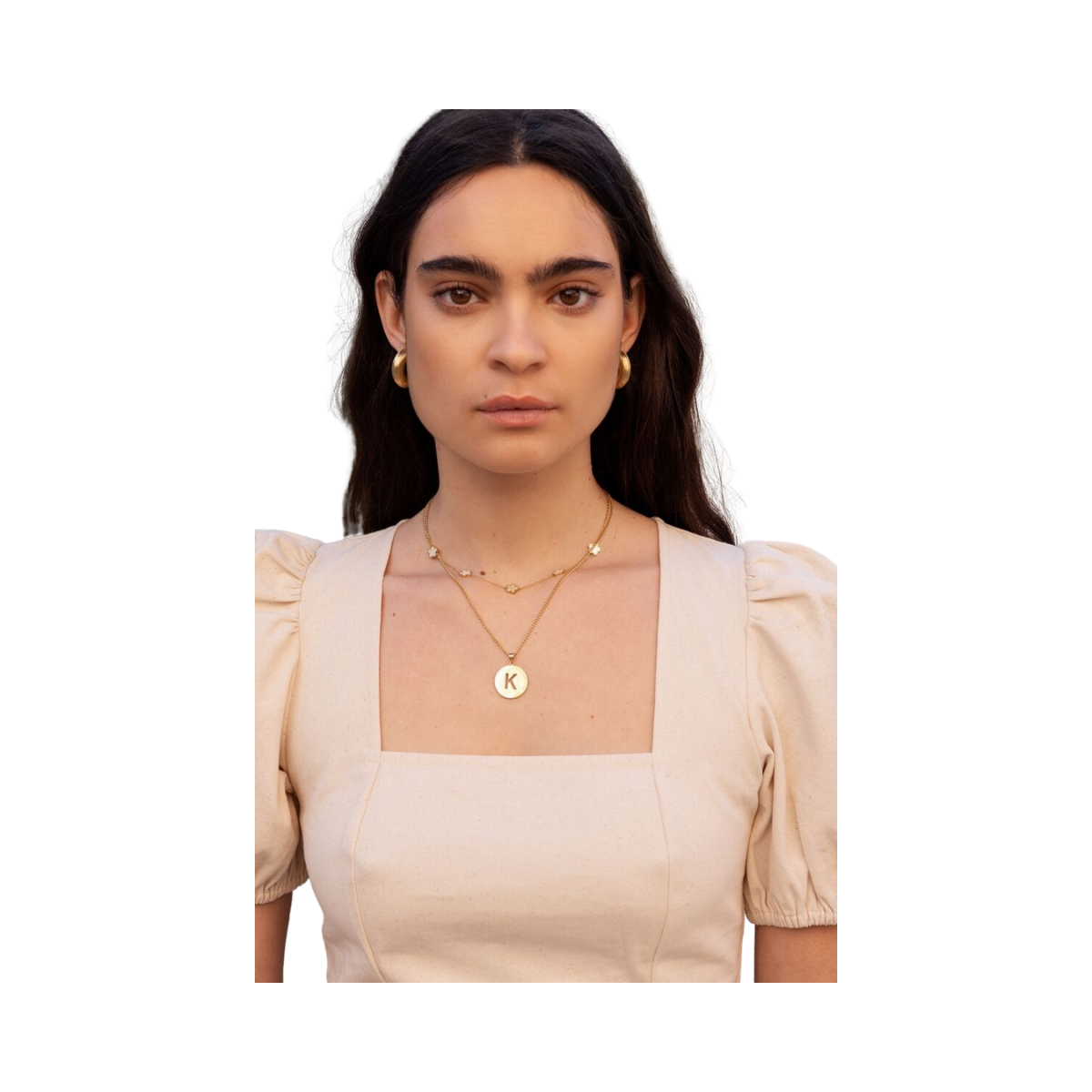 Necklaces 5 flowers pearl - 1200 Gold