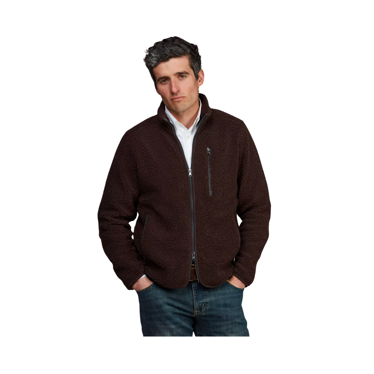 Pile Fleece Jacket - Dark Brown