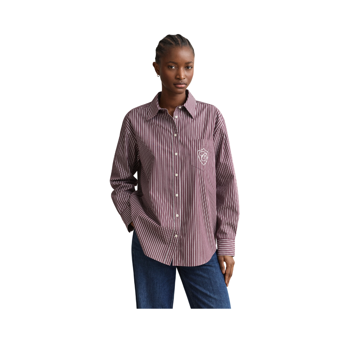 Rel Classic Poplin Stripe Shirt - Darkened Wine