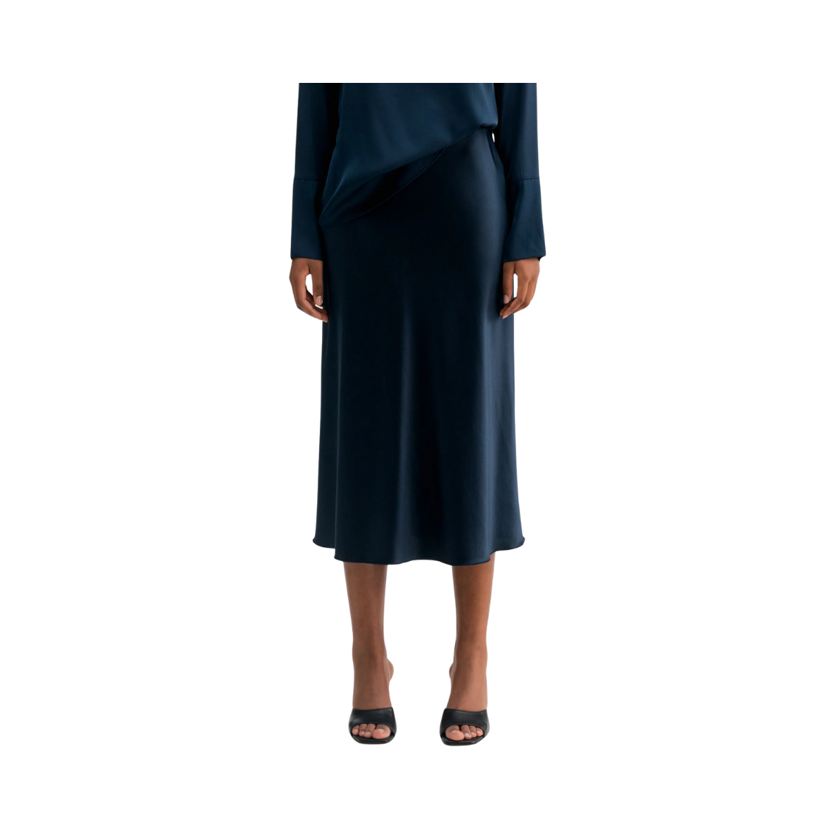 Hana Satin Skirt - Midnight Blue