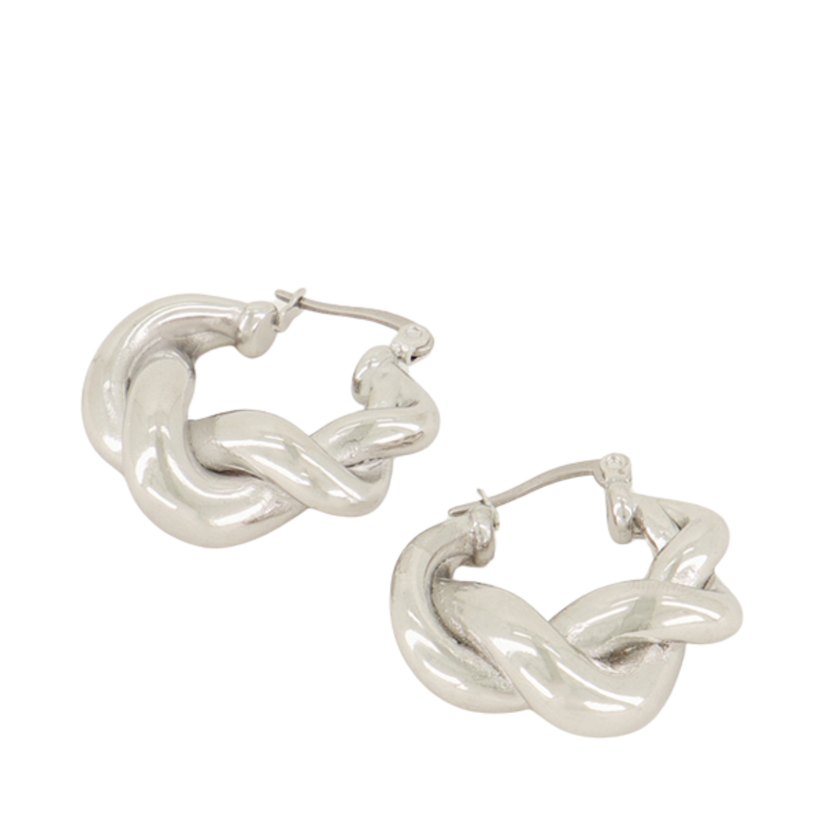 Iconic twisted pattern earrings - Silver
