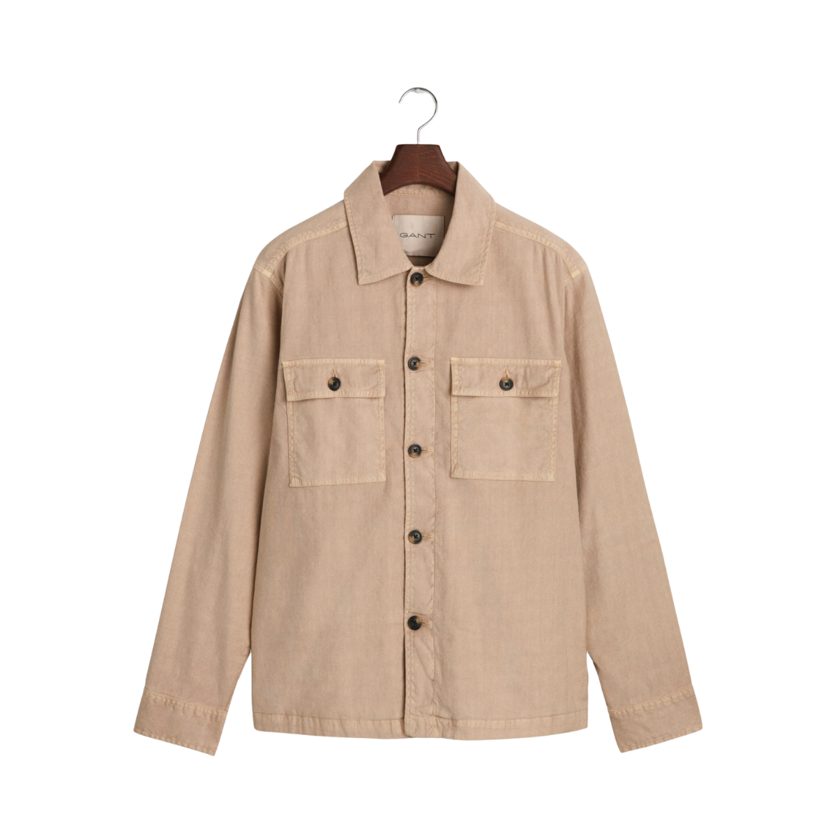 Reg Cot/Linen Overshirt - Dry Sand