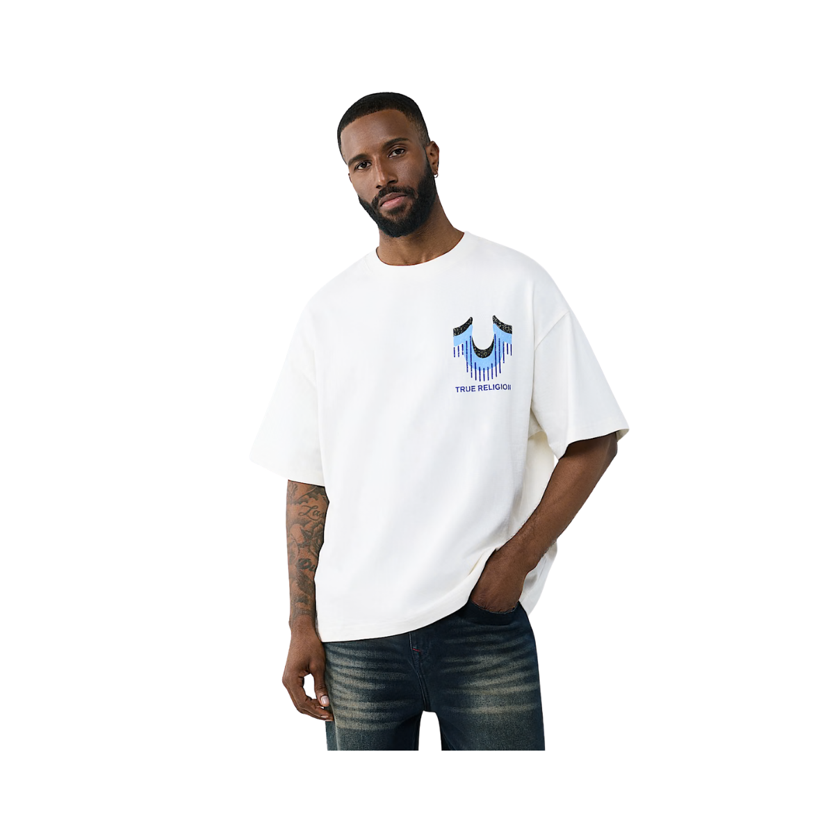 Retro Logo Oversized Tee - Winter White