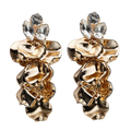 Leaf Stone Earrings - Gold