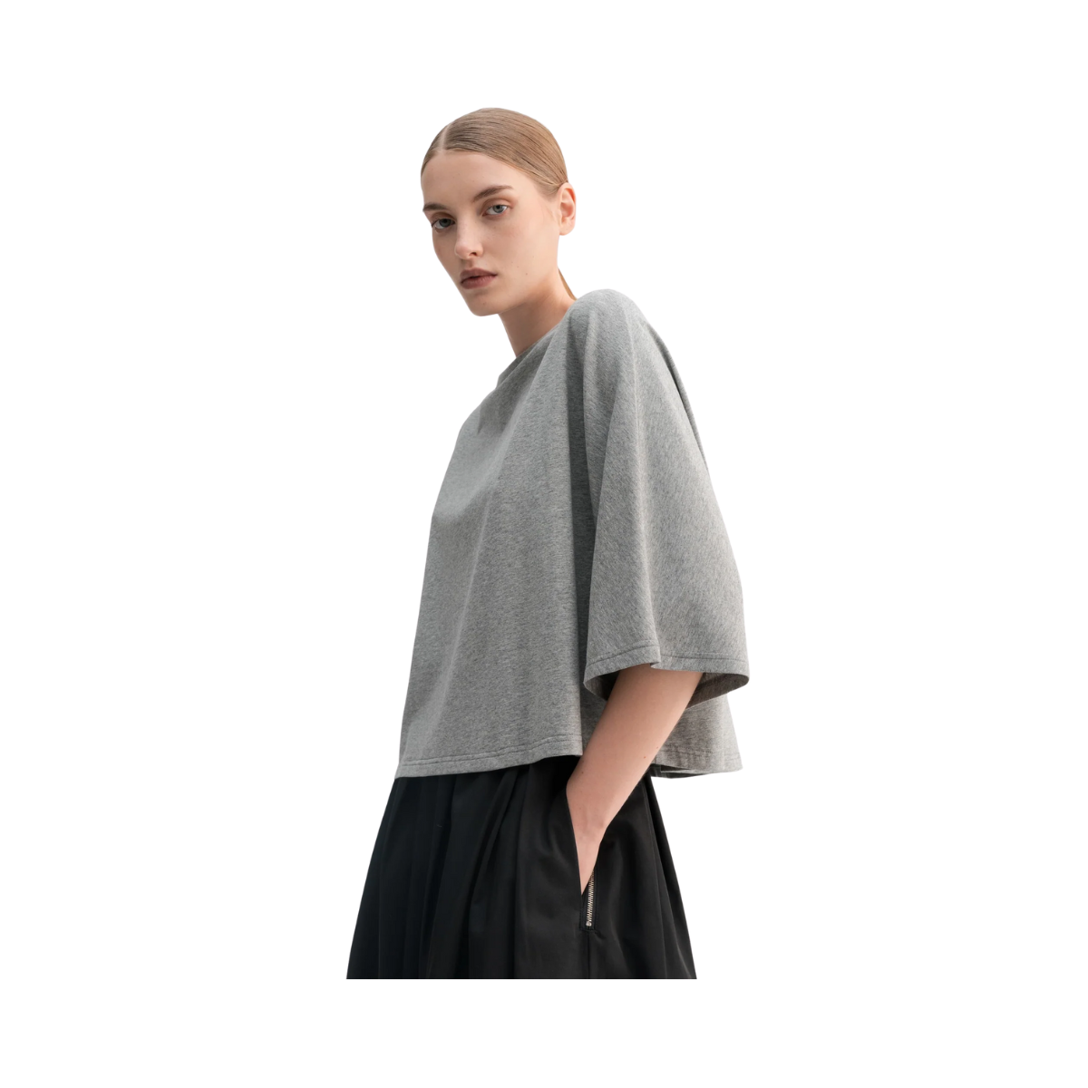 Thea Jersey Tee - Grey Melange