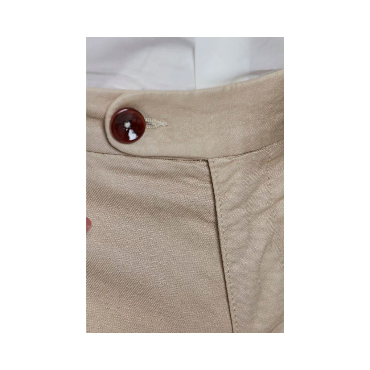 Cotton/Linen Stretch Chino - Beige