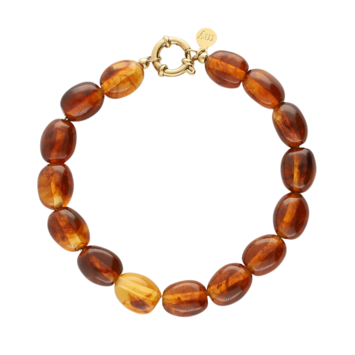 Bracelet Beads Brown - Gold