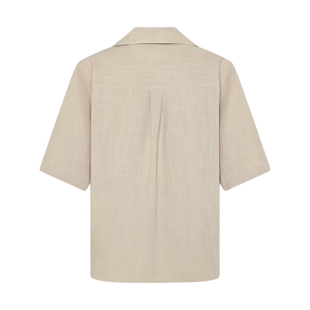 Loose linen-mix short sleeve - Light feather gray