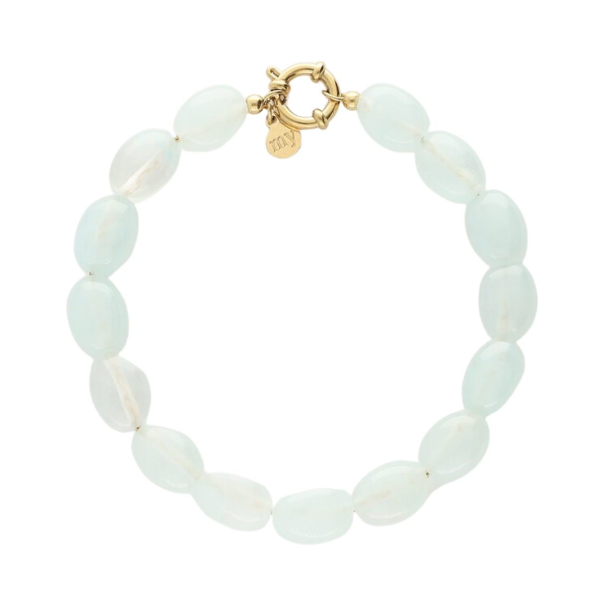 Bracelet Beads Light Blue - Gold
