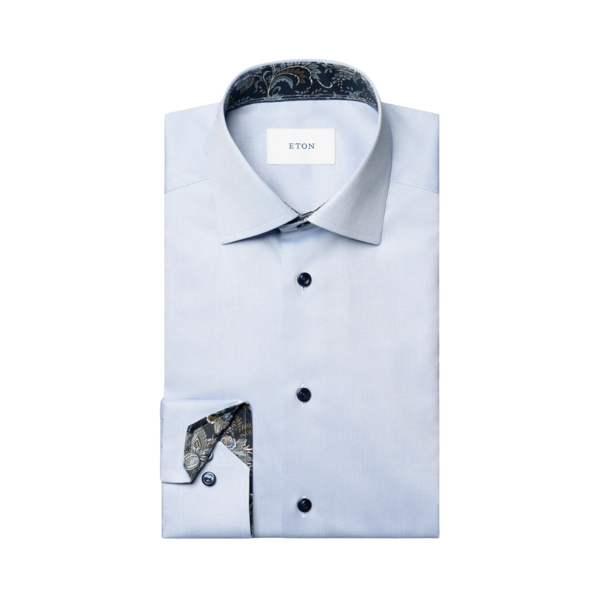 Floral Effect Signature Twill Shirt - Light Blue
