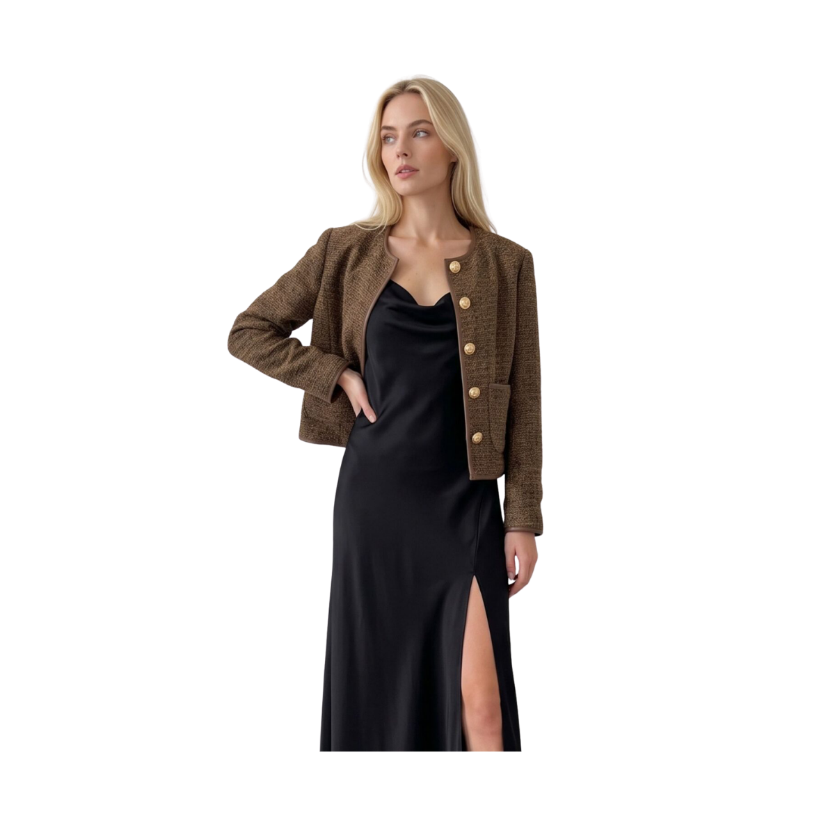 Alexa Tweed Jacket - Brown