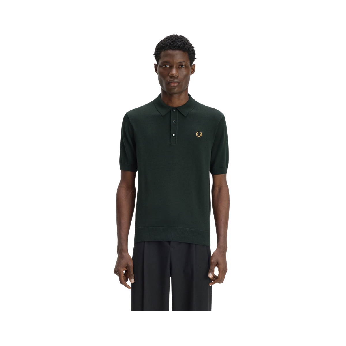 Cotton Knitted Shirt - Night Green