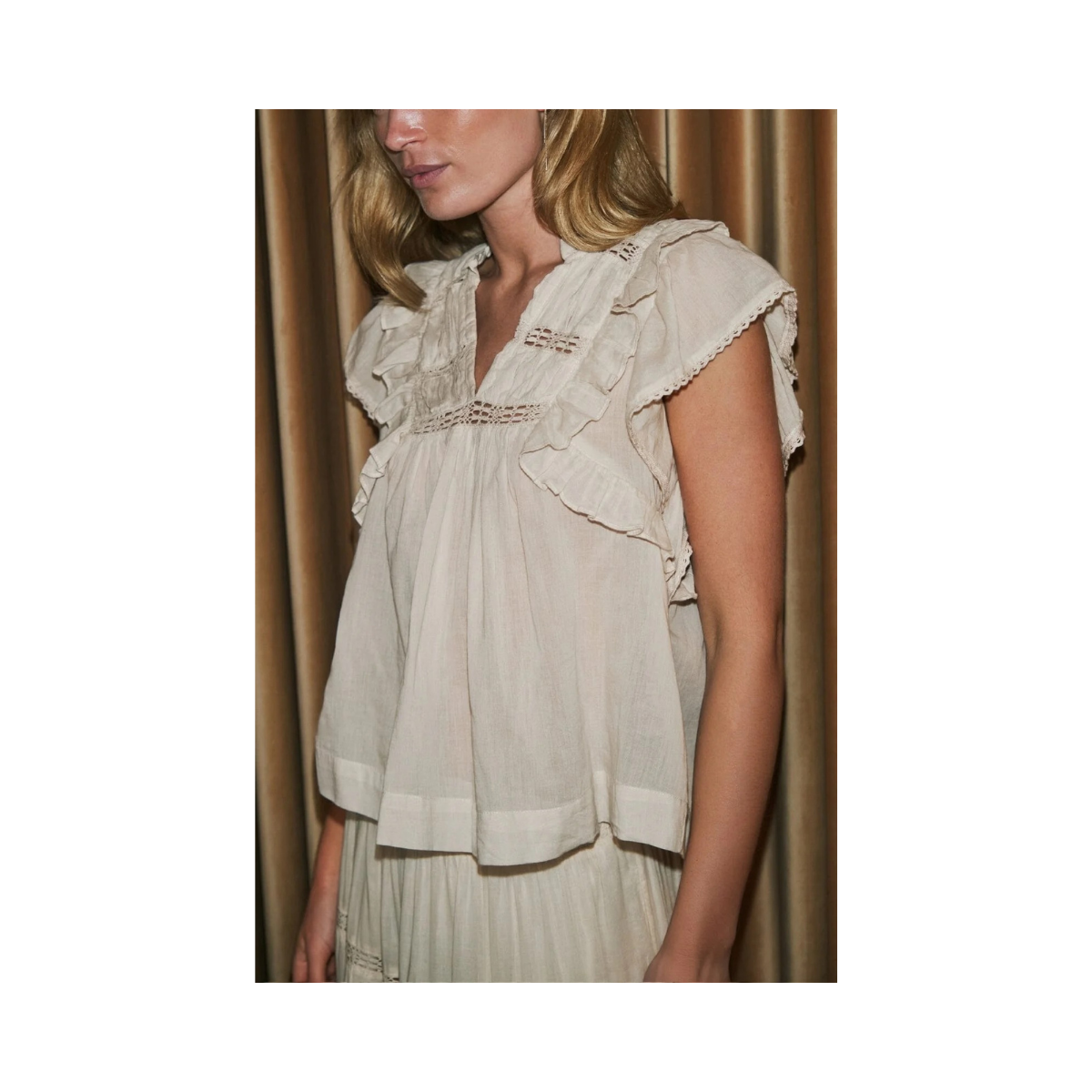 Jayla S Voile Top - Ivory