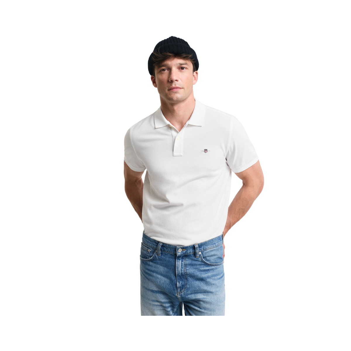 Reg Shield Ss Pique Polo - White