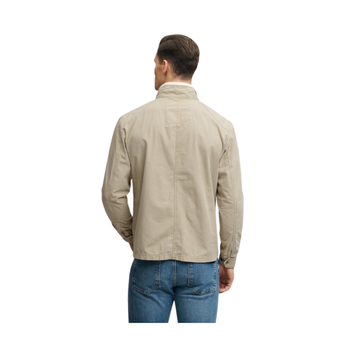 Merchant Ripstop Racer Jacket - Stonewash Taupe Brown