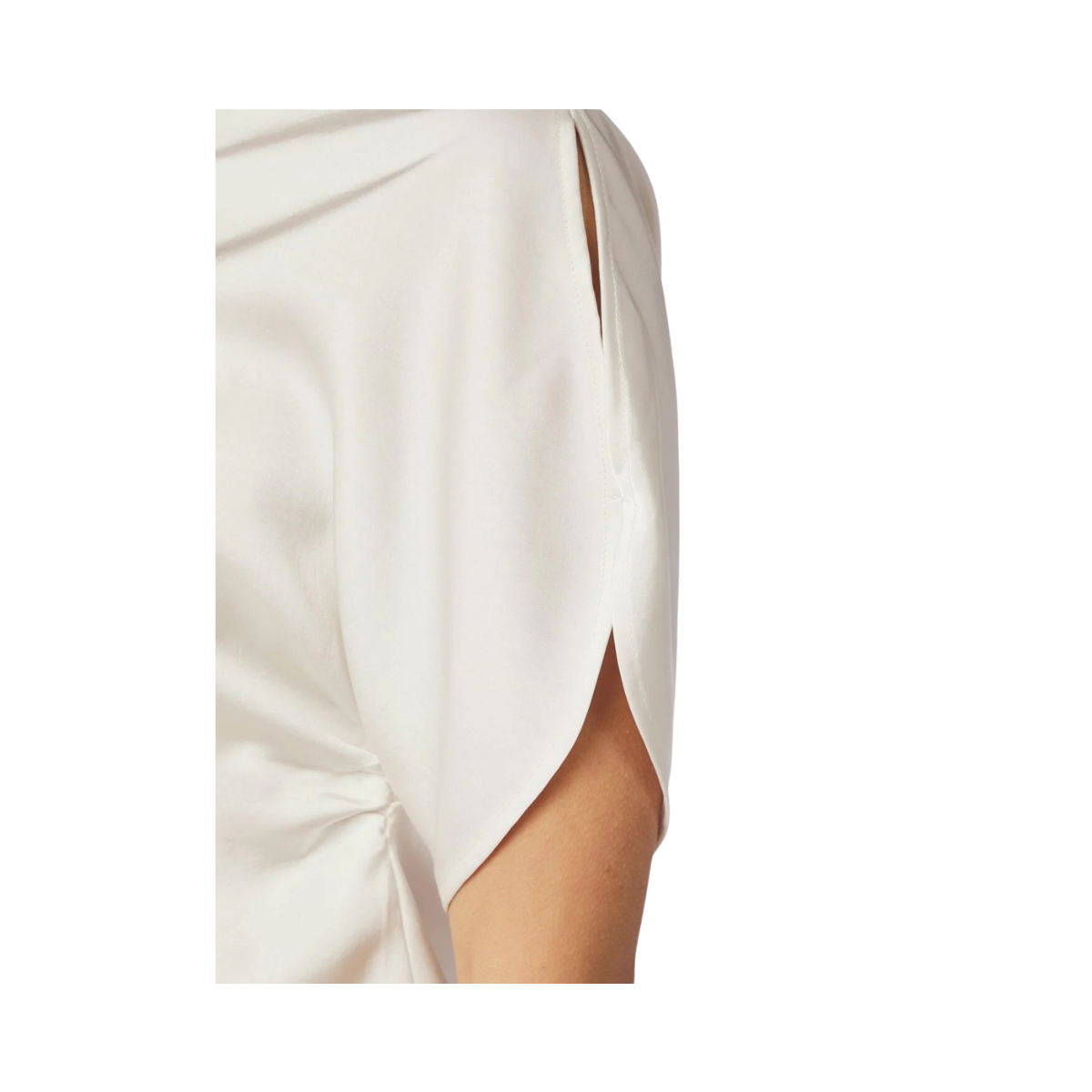 Anelle Heavy Sateen Blouse - Pearl