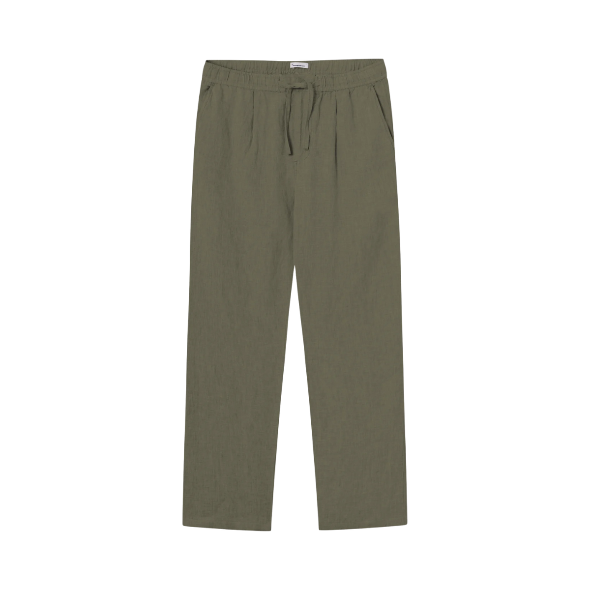 Loose linen pants - Burned Olive