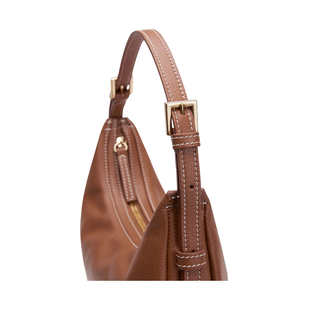 Liveri Leather Small Hobo Bag - 1043 Brandy