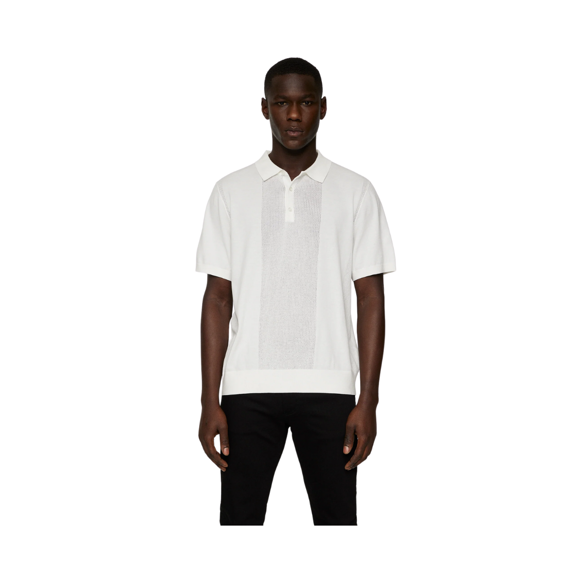 Reymond Solid Stripe Polo - White