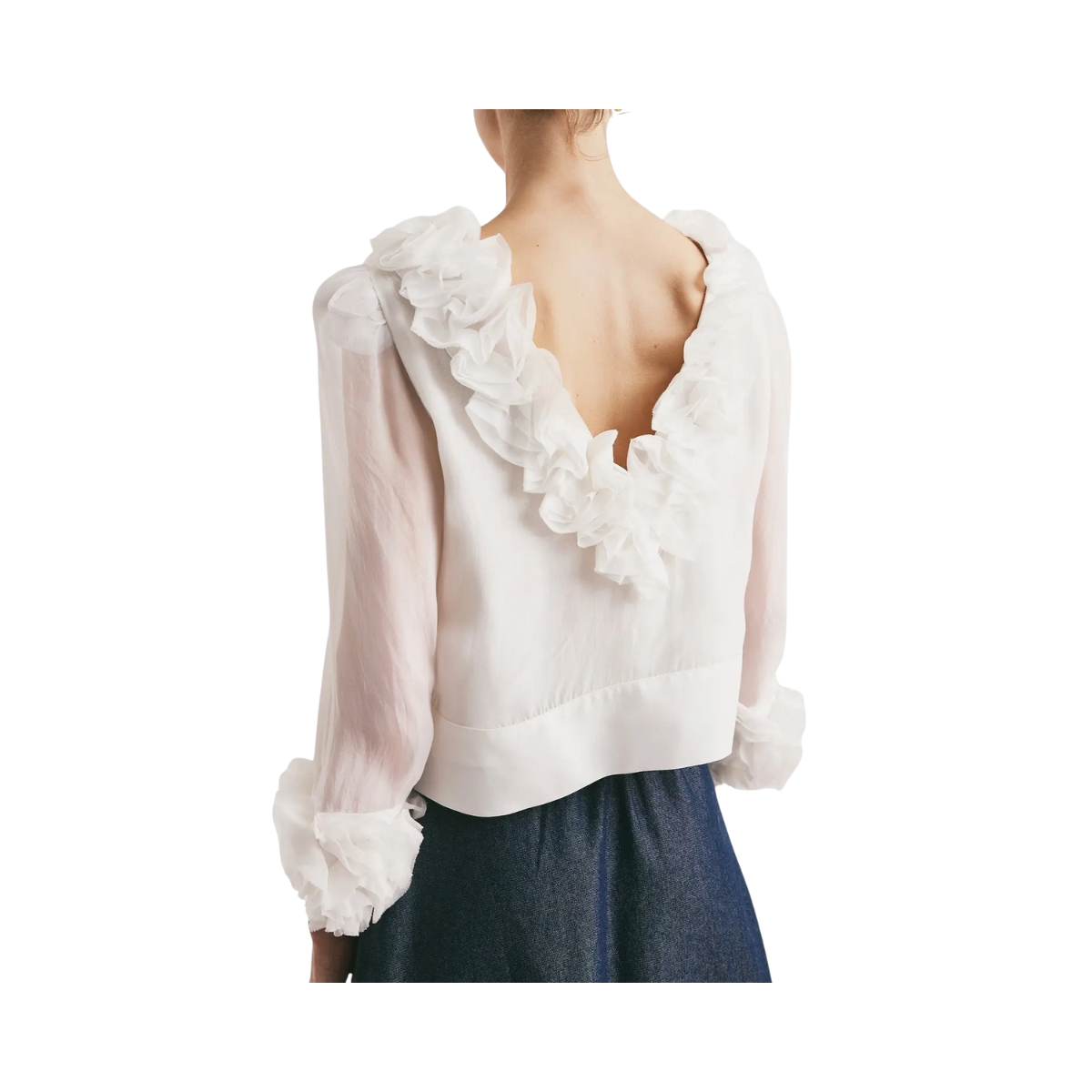Organza Frilly Top - Vintage White