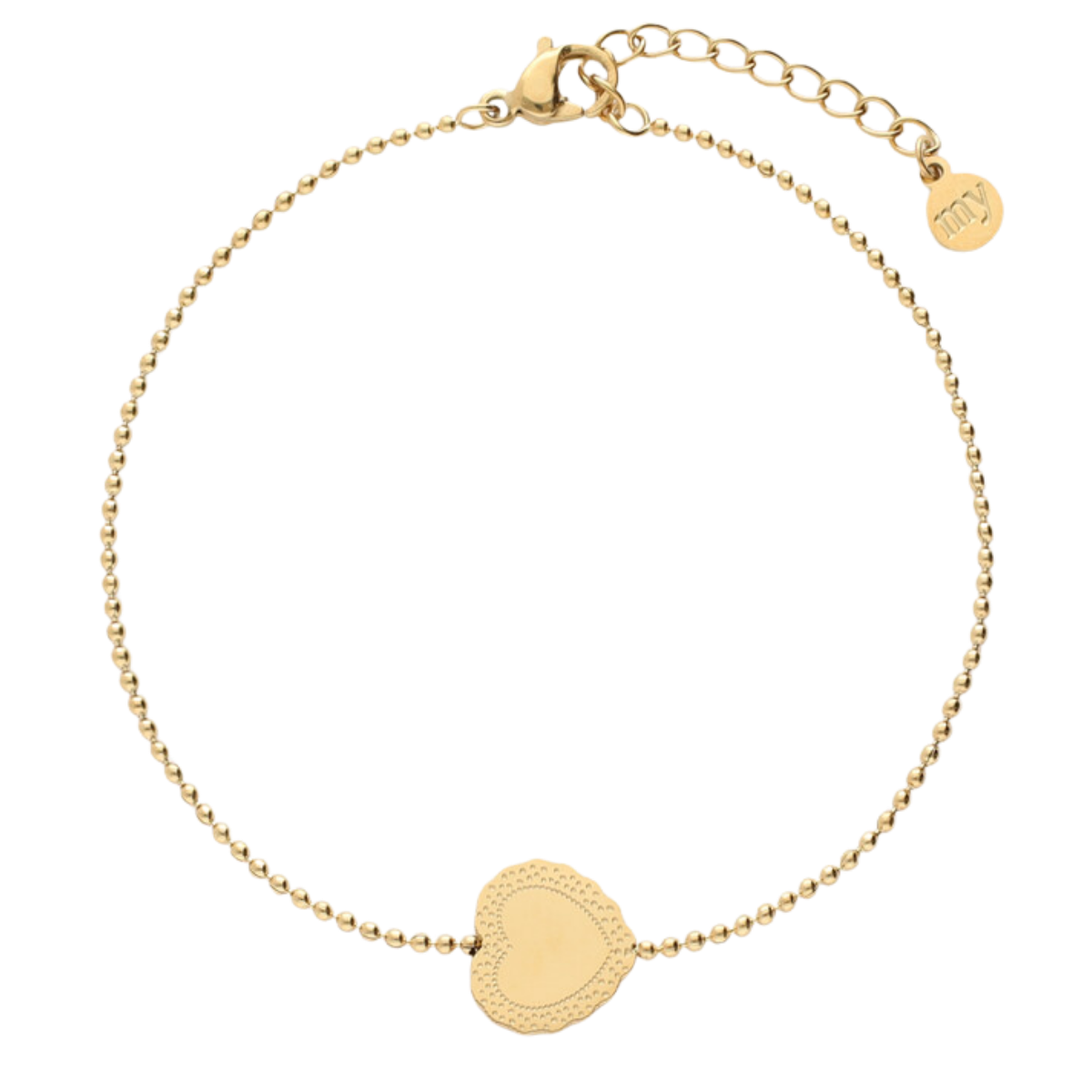 Bracelet Heart Pendant - Gold