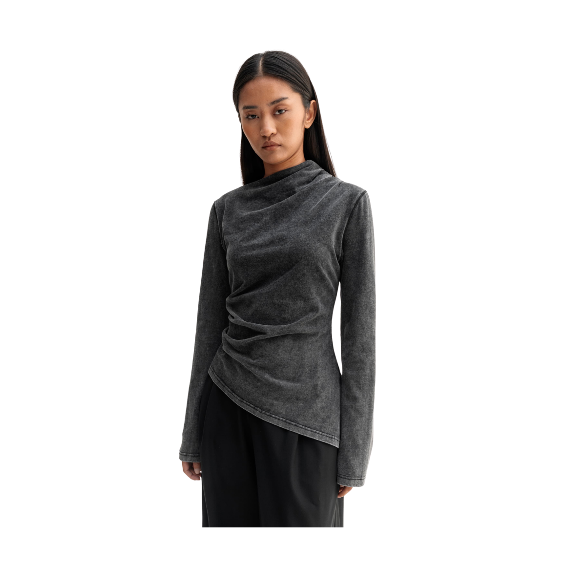 Lizi LS Jersey Tee - Washed Black