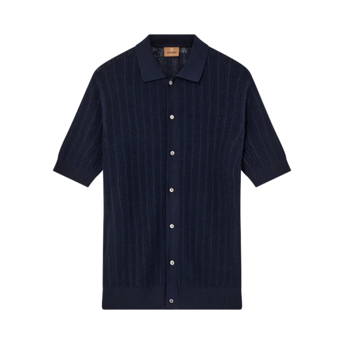 MMGDario Button SS Polo Knit - Estate Blue