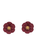 Flower Small Earrings - 05 Burgendy Mat
