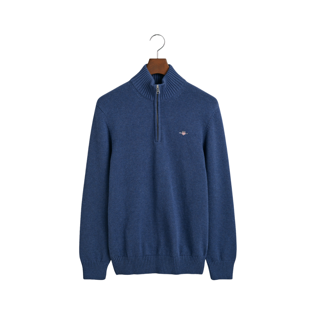 Casual Cotton Halfzip - Dark Jeansblue Melange