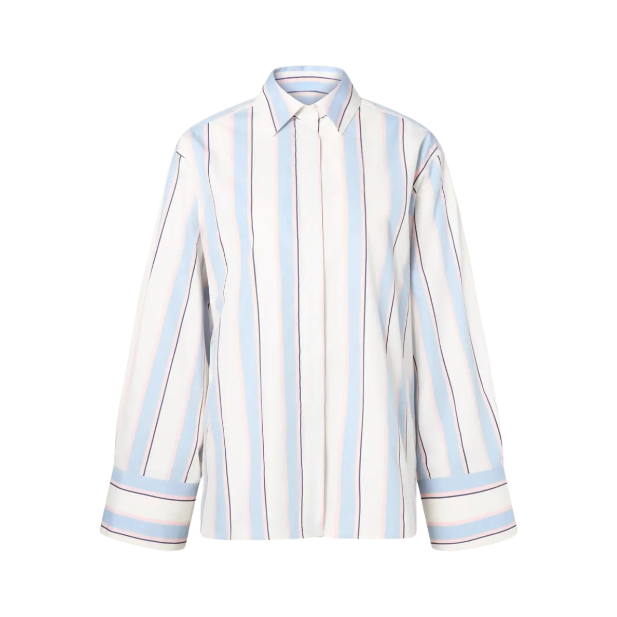 Classic Poplin Shirt - Sky Blue Stripe