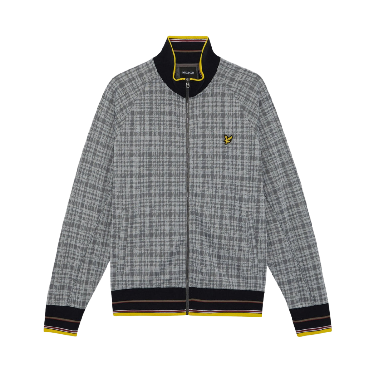 Hawick Check Track Jacket - Mid Grey Marl