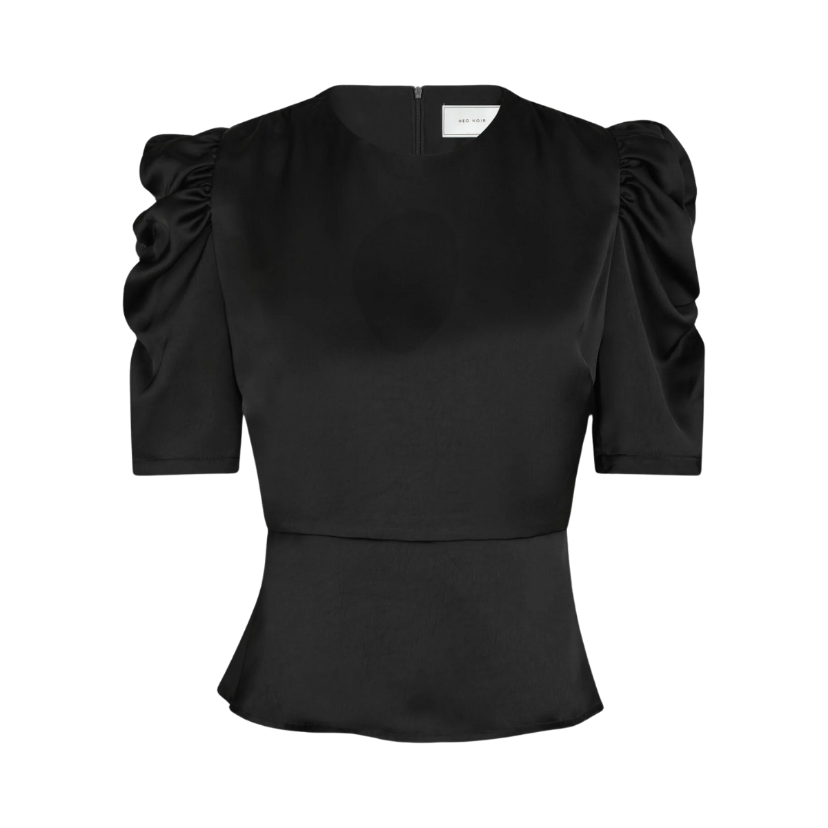 Benua Heavy Sateen Blouse - Black