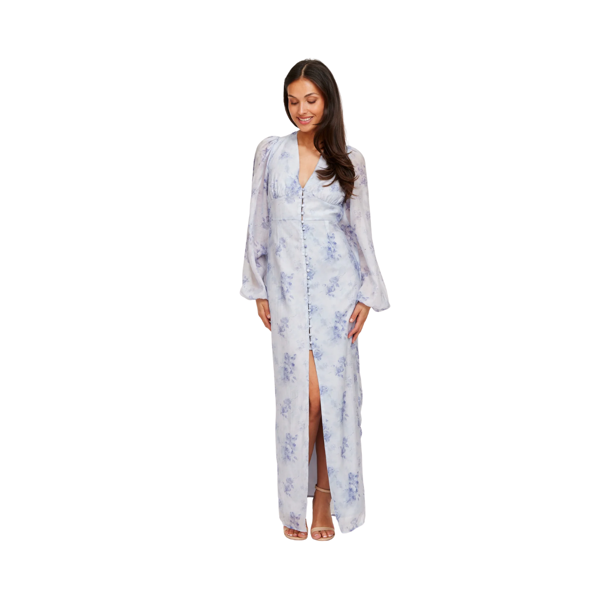 Aesthetic Dress - Blue Flower Print