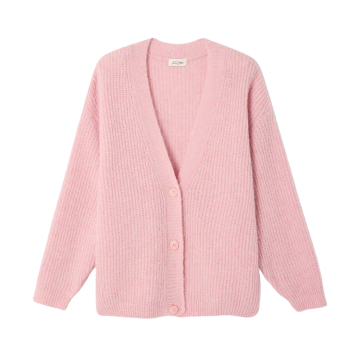 Gilet Court Ml Col V Boutonne - Barbe A Papa Chine