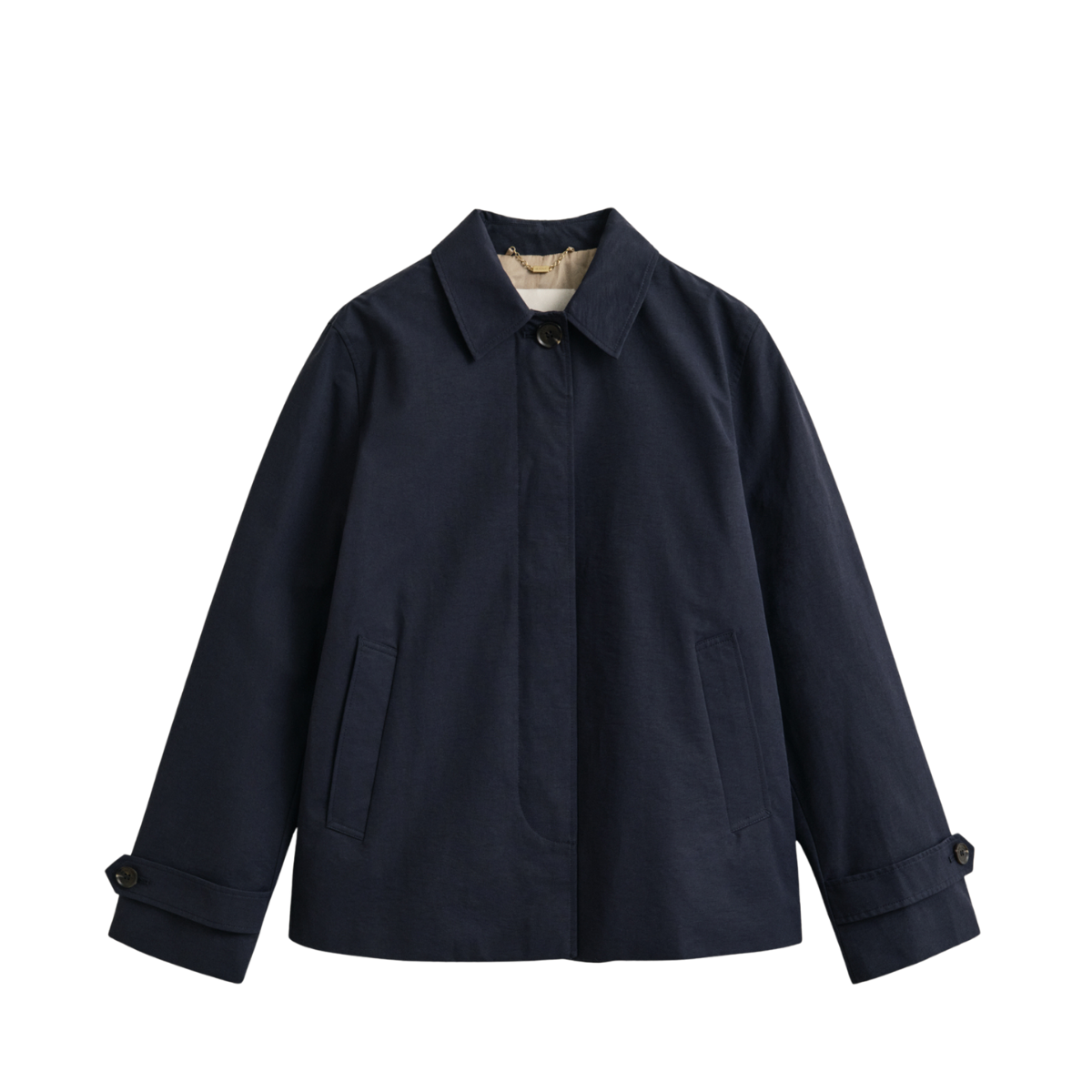Short Cotton Blend Car Coat - 433 Evening Blue