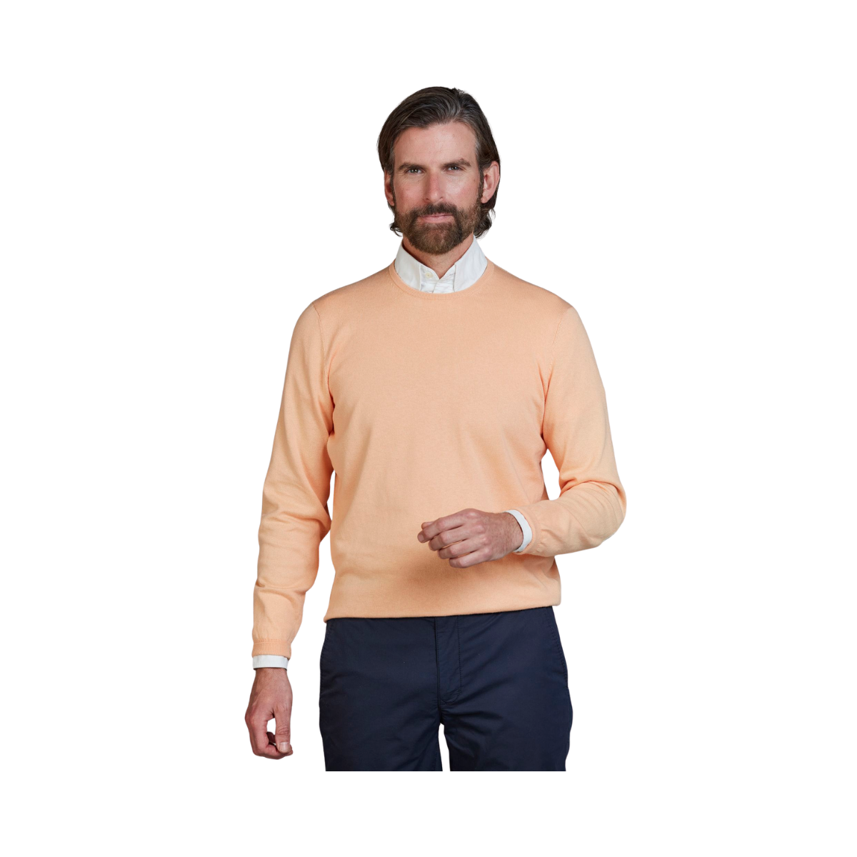 Crew Neck Knit E-Patch - Light Orange