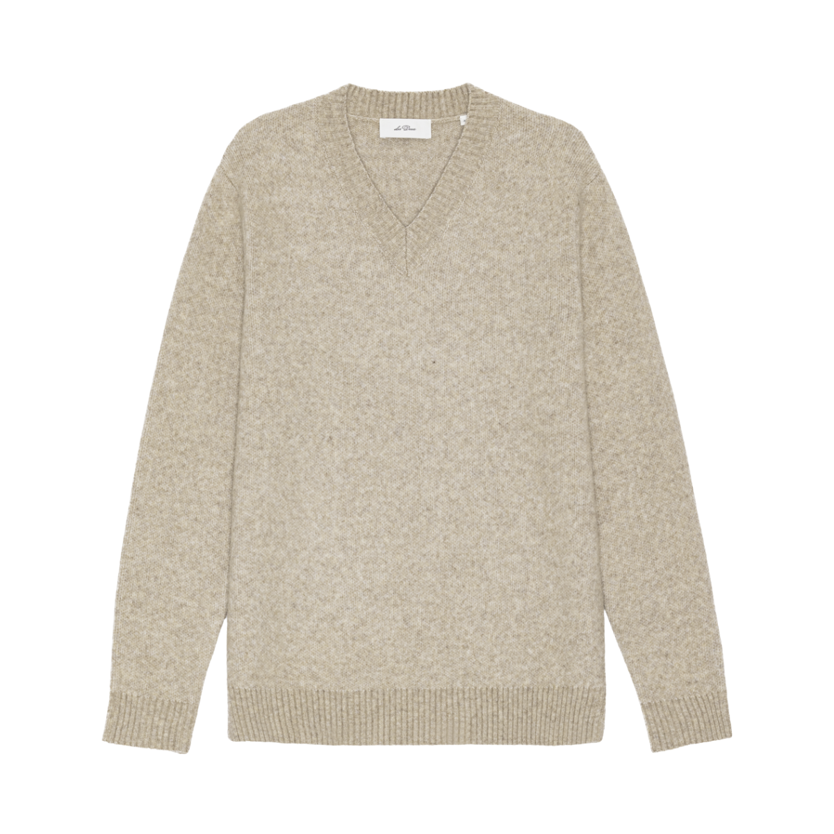 Melange V-Neck Knit - Light Sand Melange