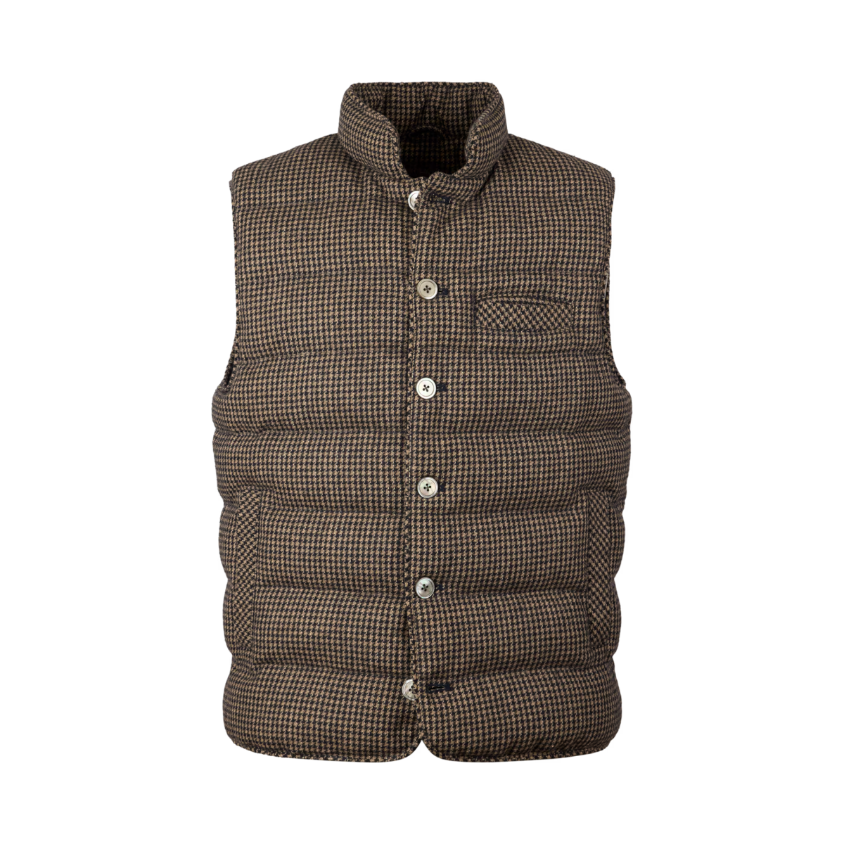 Vest Buttoned Padded Wool - Navy Pattern