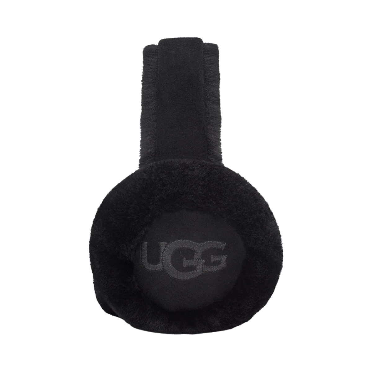 Sheepskin Embroidery Logo Earmuff - Black