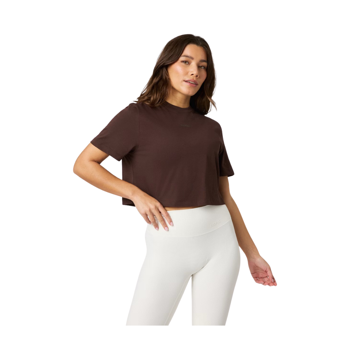 Studio Oversized Cropped T-Shirt - Coffee Bean