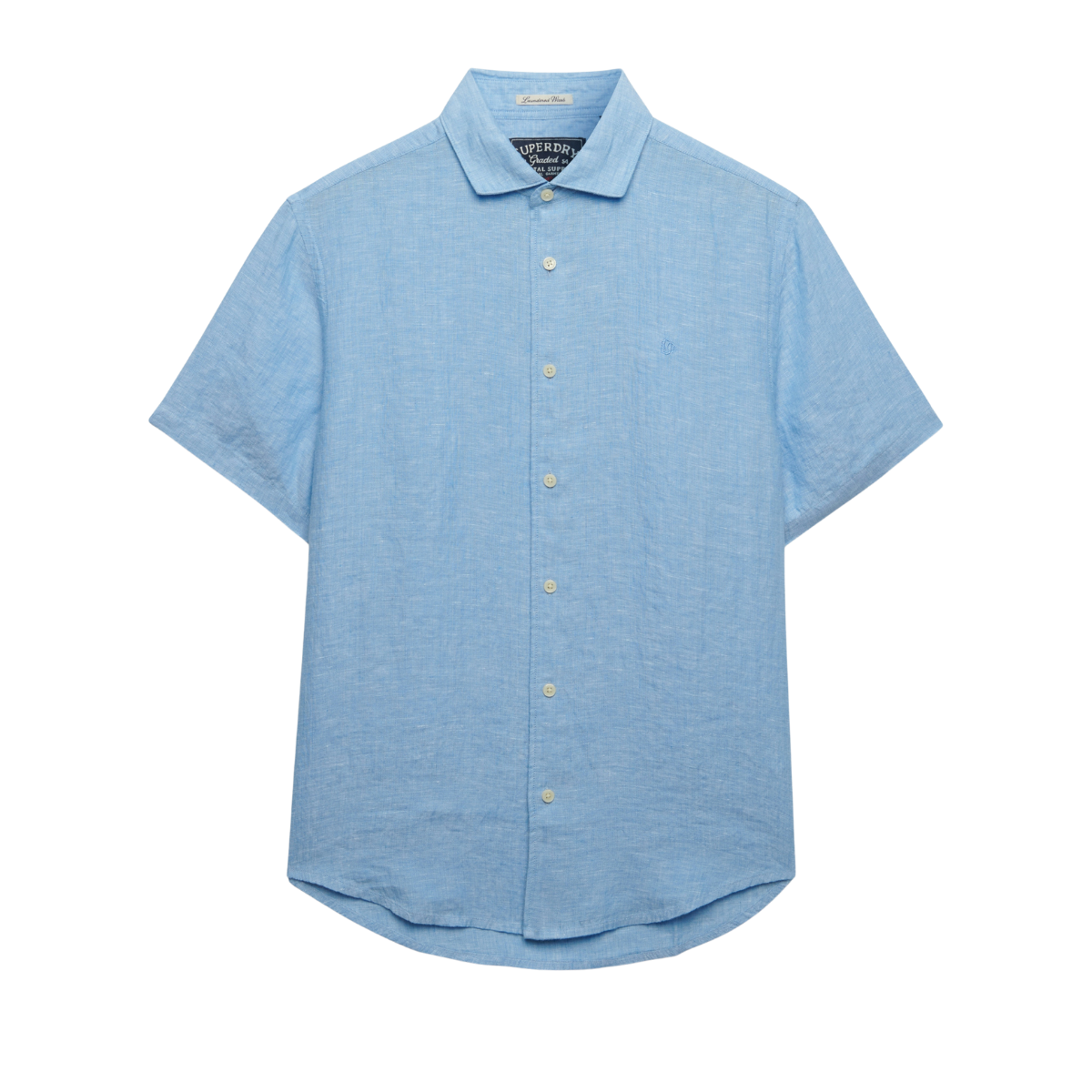 Riviera S/S Linen Shirt - Sky Blue Chamb